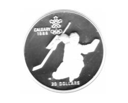 Canada Silber Calgary 1988 20 Dollar Eishockey PP