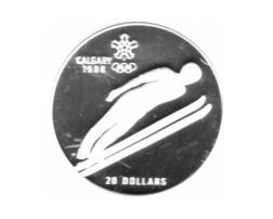 Canada Silber Calgary 1988 20 Dollar Ski Jumping PP