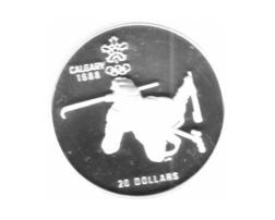 Canada Silber Calgary 1988 20 Dollar Biathlon PP