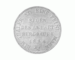 Altdeutschland Anhalt Bernburg Alexander Carl Ausbeutetaler 1834