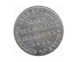 Anhalt Bernburg Alexander Carl Ausbeutetaler 1855