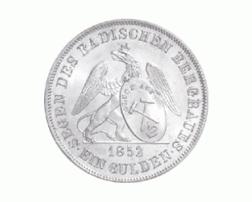 Altdeutschland Baden Ausbeutegulden Bergbau 1852
