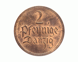 Freie Stadt Danzig 2 Pfennig 1923 1926 1937