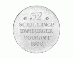 Altdeutschland Hamburg Silber 32 Schilling 1808