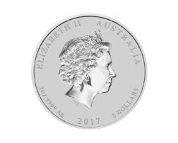 Lunar II Silbermünze Australien Hahn 2 Unzen 2017 Perth Mint