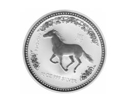 Lunar I Silbermünze Australien Pferd 10 Unzen 2002 Perth Mint