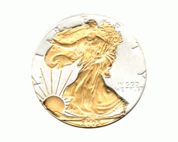 American Silber Eagle 1 Unze gilded