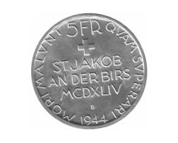 Schweiz 5 Franken St Jacob 1944