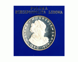 Polen 100 Zlotych Silber 1975 Helene Modrzejewska