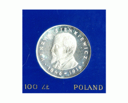 Polen 100 Zlotych Silber 1977 Henryk Sienkiewicz