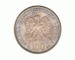 Polen 100 Zlotych Silber 1980 Ochrona Srodowiska