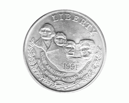 1 Dollar USA, Silbermünze 1991, Mt.Rushmore