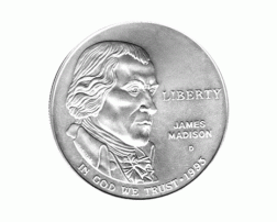 1 Dollar USA, Silbermünze 1993, James Madison