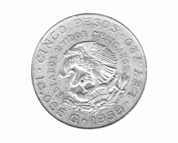 5 Pesos 1959 Mexico, Caranza