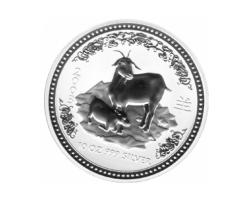 Lunar I Silbermünze Australien Ziege 10 Unzen 2003 Perth Mint