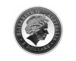 Lunar I Silbermünze Australien Pferd 2 Unzen 2002 Perth Mint