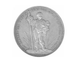 Schweiz 5 Franken 1879 Basel Schützentaler