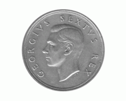  Südafrika 5 Shillings Georg VI 1936-1952 Segelschiff  