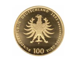 100 Euro Goldmünze 2003 UNESCO Weltkulturerbe Stadt Quedlinburg
