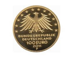 100 Euro Goldmünze 2011 UNESCO Weltkulturerbe Stadt Wartburg