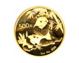 China Panda 1 Unze 2007 Goldpanda 500 Yuan
