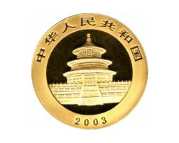 China Panda 1 Unze 2003 Goldpanda 500 Yuan