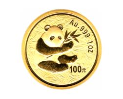 China Panda 1 Unze 2000 Goldpanda 100 Yuan