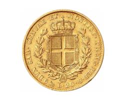 Italien 20 Lire Carl Albert 1831-1849