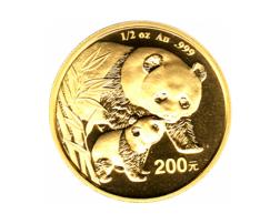 China Panda 1/2 Unze 2004 Goldpanda 200 Yuan