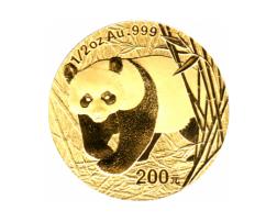 China Panda 1/2 Unze 2002 Goldpanda 200 Yuan