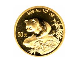 China Panda 1/2 Unze 1999 Goldpanda 50 Yuan
