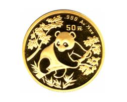 China Panda 1/2 Unze 1992 Goldpanda 50 Yuan