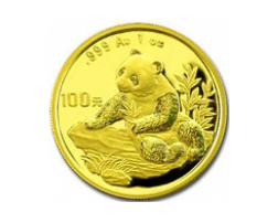 China Panda 1/10 Unze 1998 Goldpanda 10 Yuan in original Folie eingeschweißt