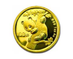 China Panda 1/10 Unze 1996 Goldpanda 10 Yuan in original Folie eingeschweißt