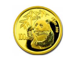 China Panda 1/10 Unze 1995 Goldpanda 10 Yuan in original Folie eingeschweißt