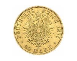 20 Mark Kaiserreich Anhalt 1875 Friedrich I Jaeger 179