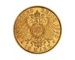 10 Mark Kaiserreich Baden 1890-1901 Friedrich I Jaeger 188