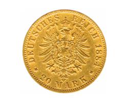 20 Mark Kaiserreich Hamburg 1875-1889 Stadtwappen Jaeger 210