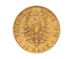 10 Mark Kaiserreich Hessen 1875-1877 Ludwig Jaeger 216