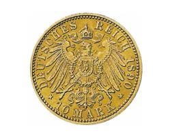 10 Mark Kaiserreich Hessen 1890 Ludwig Jaeger 220