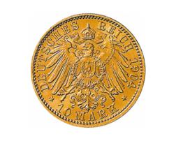 10 Mark Kaiserreich Lübeck 1901-1904 Stadtwappen Jaeger 227