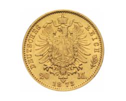 20 Mark Kaiserreich 1871-1873 Preussen Wilhelm I Jaeger 243