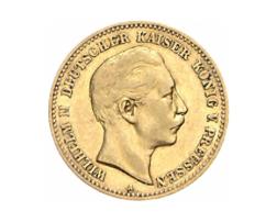 10 Mark Kaiserreich 1889 Preussen Wilhelm II Jaeger 249