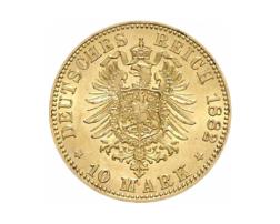 10 Mark Kaiserreich 1882 Reuss jüngere Linie Heinrich XIV Jaeger 255