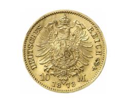 10 Mark Kaiserreich 1872-1873 Sachsen Iohann Jaeger 257