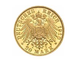 20 Mark Kaiserreich 1910-1914 Sachsen Meiningen Georg II Jaeger 281
