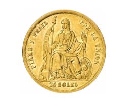 20 Soles Peru Goldmünze Südamerika