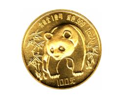 China Panda 1 Unze 1986 Goldpanda 100 Yuan