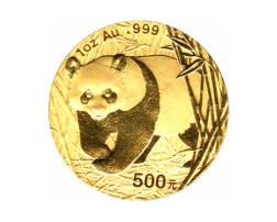 China Panda 1 Unze 2001 Goldpanda 500 Yuan