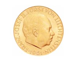 50 Franken Liechtenstein Goldmünze Fürst Franz Joesef II 1961